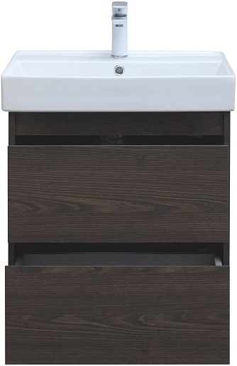 Aquanet Тумба с раковиной Nova Lite 60 подвесная дуб черный – картинка-7