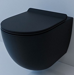 Esbano Унитаз Garcia подвесной безободковый черный матовый – фотография-1