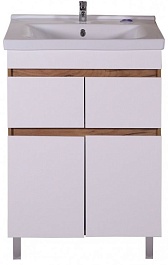 ASB-Mebel Тумба под раковину Марко 60-2.2 белый/дуб золотой – фотография-1