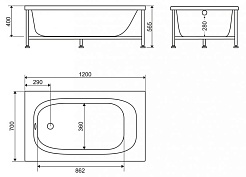 BelBagno Акриловая ванна BB101-120-70 – фотография-2