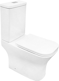 Azario Унитаз-компакт Milagro AZ-8502 безободковый с бачком с сиденьем микролифт белый – фотография-1