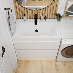 Vivon Тумба под раковину под стиральную машину Donna 150 2 ящика напольная белый глянец – фотография-11