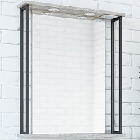 Sanflor Зеркало Бруклин 60 бетон пайн экзотик/черный муар