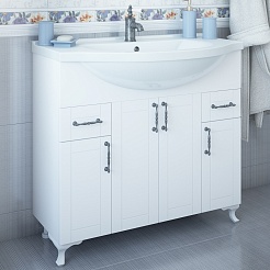 Sanflor Мебель для ванной Глория 105 белая матовая – фотография-4