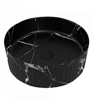 Teymi Раковина накладная в ванную Martta D37 мрамор чёрный матовый T52183