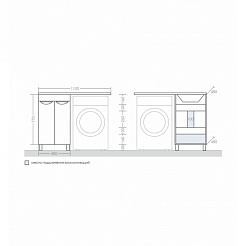СанТа Тумба с раковиной Лидер 48 L напольная – фотография-4