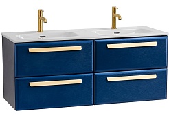 Cezares Тумба с раковиной Eco Cer-N 120 с 4 ящиками sapfiro CZR-8095-120-2 ручки сатиновое золото – фотография-1