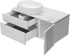 Brevita Тумба с раковиной Pallisandro 100 L подвесная серая матовая – фотография-8