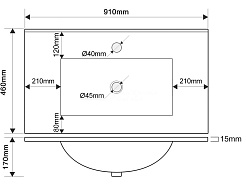 Зов Тумба с раковиной Парма 90 подвесная аттик – фотография-4