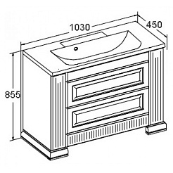 Opadiris Тумба с раковиной Оникс 100 золото – фотография-4