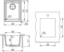 Florentina Мойка кухонная Вега 300 серый шелк – фотография-4
