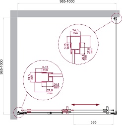 BelBagno Душевой уголок Luce 100/100 LUCE-A-1-100/100-C-Cr профиль хром стекло прозрачное – фотография-6