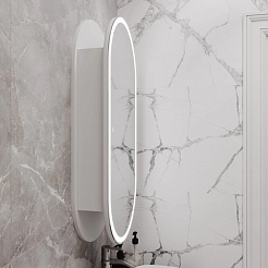 Mixline Зеркальный шкаф Премьер Сохо 50 R белый – фотография-12