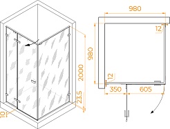 RGW Душевой уголок Stilvoll SV-030Gr 100x100 профиль серый стекло прозрачное – фотография-7