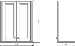 ValenHouse Шкаф подвесной Лиора 65 слоновая кость, фурнитура золото – фотография-2