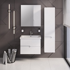 Runo Тумба под раковину Стокгольм 70 подвесная белая – фотография-3