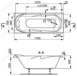 Vagnerplast Акриловая ванна Minerva 170 – фотография-4