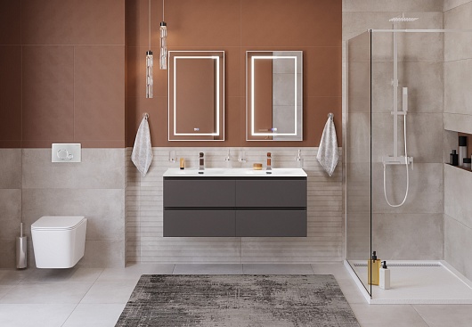 BelBagno Тумба с раковиной Kraft 120-2 подвесная Темно-Серый матовый с раковиной BB-8099-120-2 – картинка-13