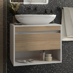 Teymi Тумба с раковиной Ritta 65 Ellie 60 подвесная белый/дуб – фотография-3