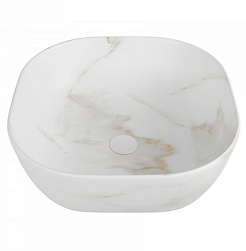 Teymi Раковина накладная в ванную Solli 41 artceramic мрамор белый матовый T50382 – фотография-1