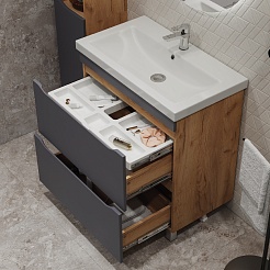 Vigo Мебель для ванной Wave 800-0-2 дуб золотой – фотография-10