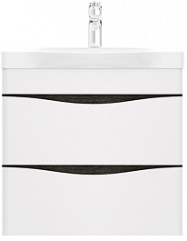 Am.Pm Тумба с раковиной Like 65 подвесная, белый, глянец венге – фотография-1