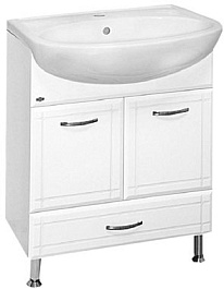 Misty Тумба для умывальника Уют 60 с нижним ящиком белая – фотография-1