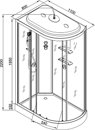 Avacan Душевая кабина 110/80 EM2811LT прозрачная – фотография-13