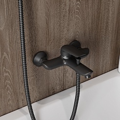 Teymi Смеситель для ванны с душем Hanna T10266 черный матовый – фотография-6