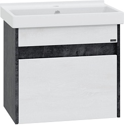 СанТа Тумба под раковину Мира 60 подвесная светлое дерево/черная – фотография-1