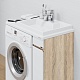 СанТа Тумба с раковиной под стиральную машину Марс 80 R белая/янтарное дерево – картинка-20