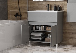 Акватон Тумба под раковину Форест 75 туманный серый – фотография-9