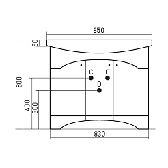 Mixline Мебель для ванной Крит 85 патина золото – фотография-3