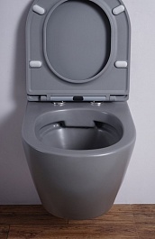 Esbano Унитаз Azalea подвесной безободковый серый матовый – фотография-9