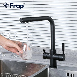 Frap Смеситель для кухни F4352-6 черный – фотография-2