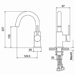 Aquatek Смеситель для раковины Европа AQ1307CR хром – фотография-3