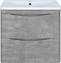 Misty Мебель для ванной Атлантик 70 L 2 ящика подвесная серый камень – фотография-2
