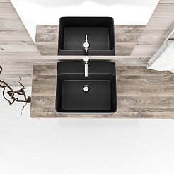 Esbano Раковина накладная Circon 46 черная матовая – фотография-4