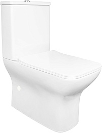 Azario Унитаз-компакт Fresco AZ-8302 безободковый с бачком с сиденьем микролифт белый – фотография-1