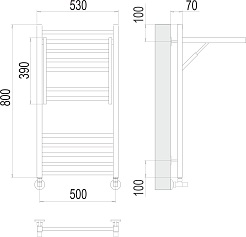Terminus Полотенцесушитель водяной Валенсия П12 500x800 с полкой хром – фотография-5