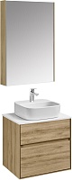 Акватон Мебель для ванной с белой столешницей Либерти 60 Одри Soft дуб эльвезия