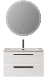 BelBagno Мебель для ванной Eco Cer-N 80 CZR-8073-80 bianco opaco ручки матовые чёрные – фотография-1
