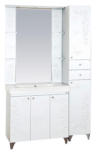 Misty Тумба с раковиной Вирджиния Бабочка 90 белая – картинка-3