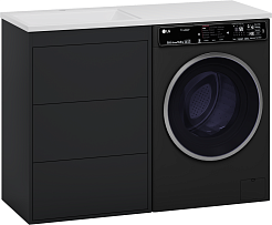 Brevita Мебель для ванной Grafit 120 L под стиральную машину графит – фотография-3