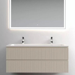 Sancos Мебель для ванной Snob T 120 beige soft для двоих – фотография-3