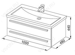 Aquanet Тумба с раковиной Нота 100 белая (171496) – фотография-3