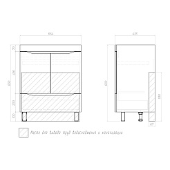Vigo Тумба под раковину Grani 70 2 дверцы 1 ящик напольная белая – фотография-6