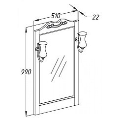 Opadiris Зеркало для ванной Клио 50 беленый бук – фотография-2