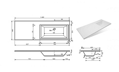 Style Line Тумба с раковиной Даллас 140 Люкс R, белая – фотография-12