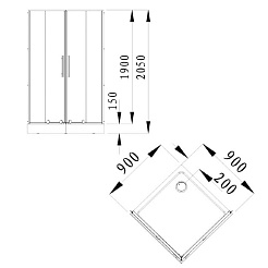 Alvaro Banos Душевой уголок Toledo C90.20 Cromo  – фотография-5